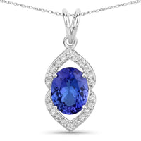 Diana M Jewels - Women's Oval Natural Tanzanite Pendant Necklace (2.44 Ct) - Classic Plus
