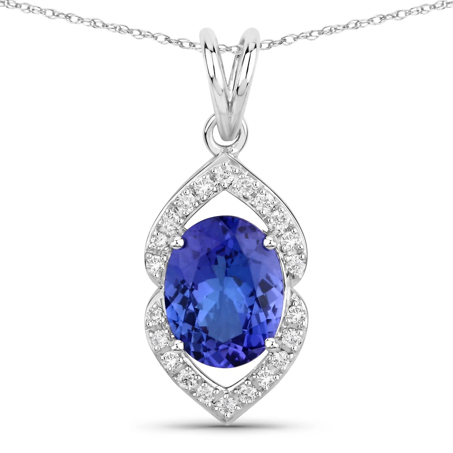 Diana M Jewels - Women's Oval Natural Tanzanite Pendant Necklace (2.44 Ct) - Classic Plus