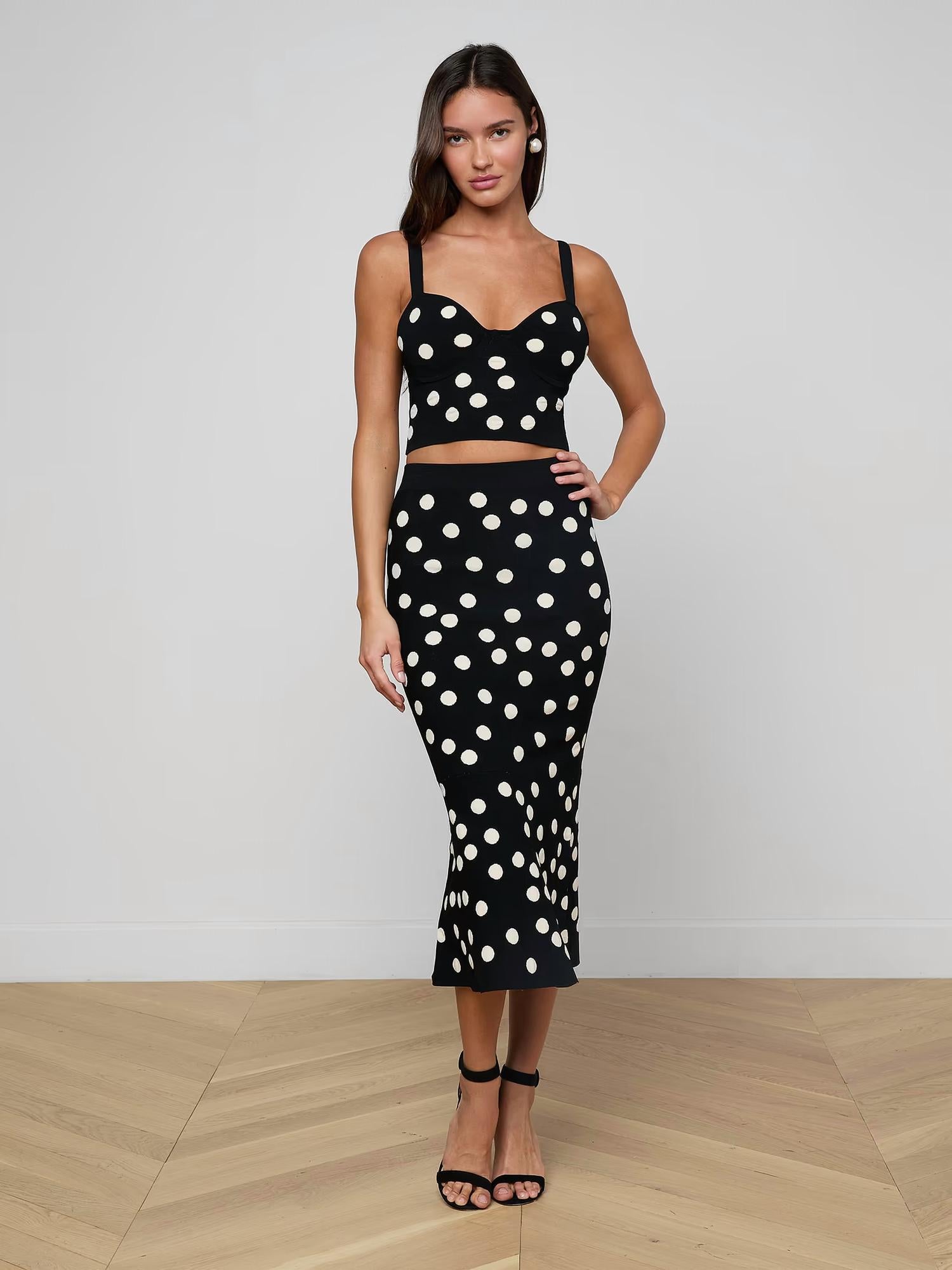 L'Agence - Mae Polka Dot Skirt