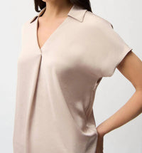 Joseph Ribkoff - SATIN BOXY BLOUSE WITH SHIRT COLLAR