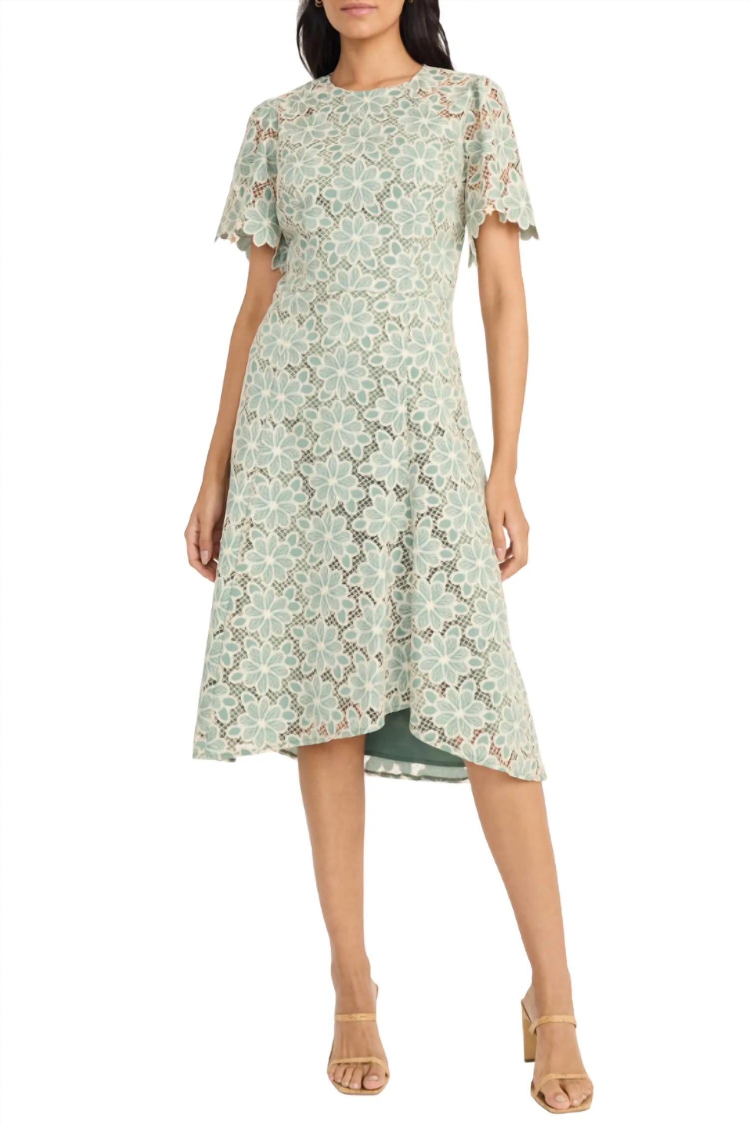 Maggy London - Annabel Floral Lace Asymmetrical Dress