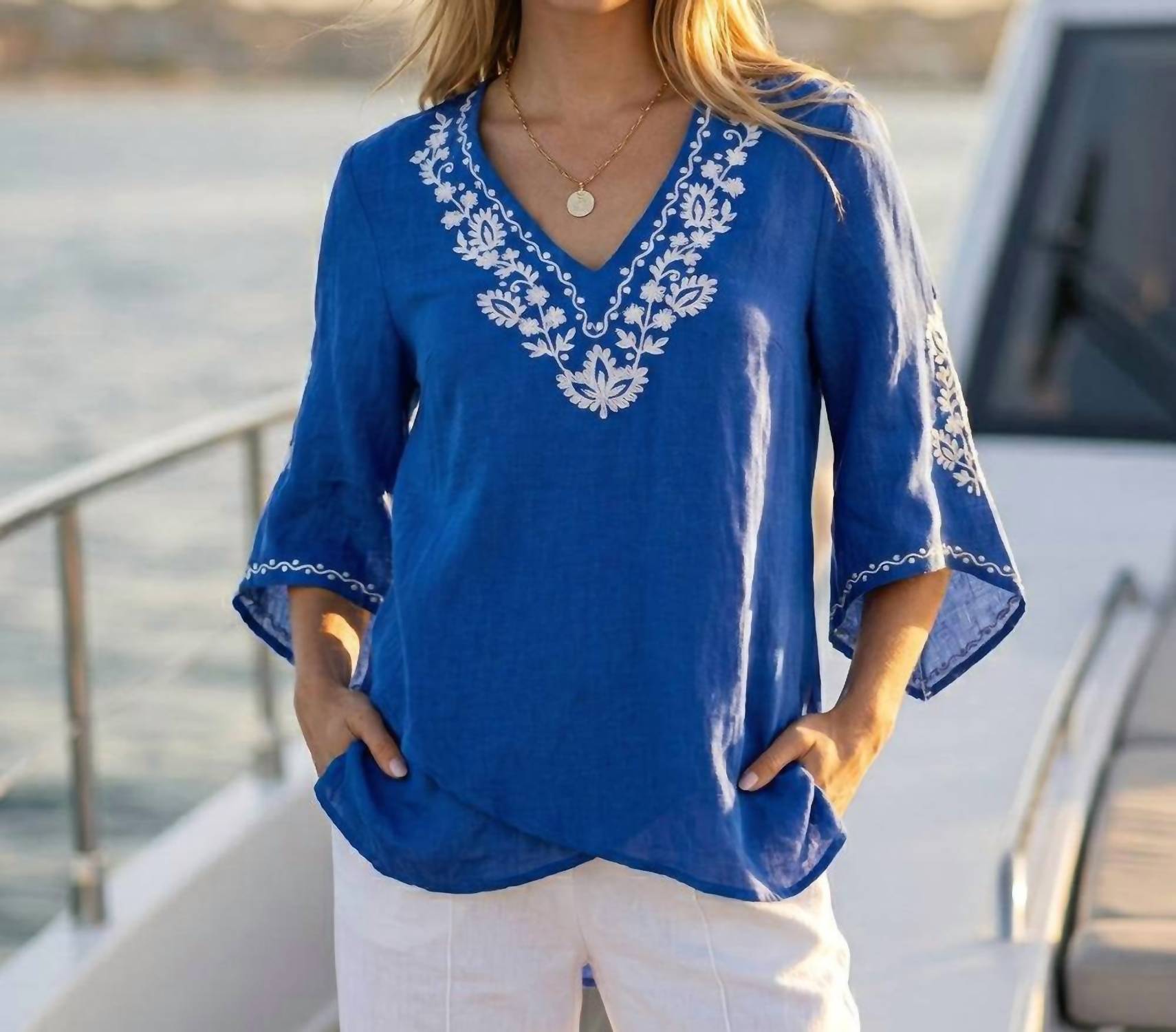 Karen Kane - Bracelet Sleeve Asymmetric Top