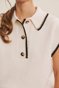In February - Modern Henley Style Sweater Vest