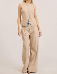 Mimosa - Fitted Pinstripe Button Up Vest