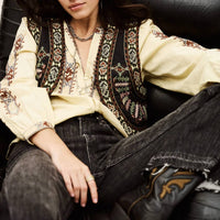 Ba&Sh - Fosca Cropped Embroidered Cardigan