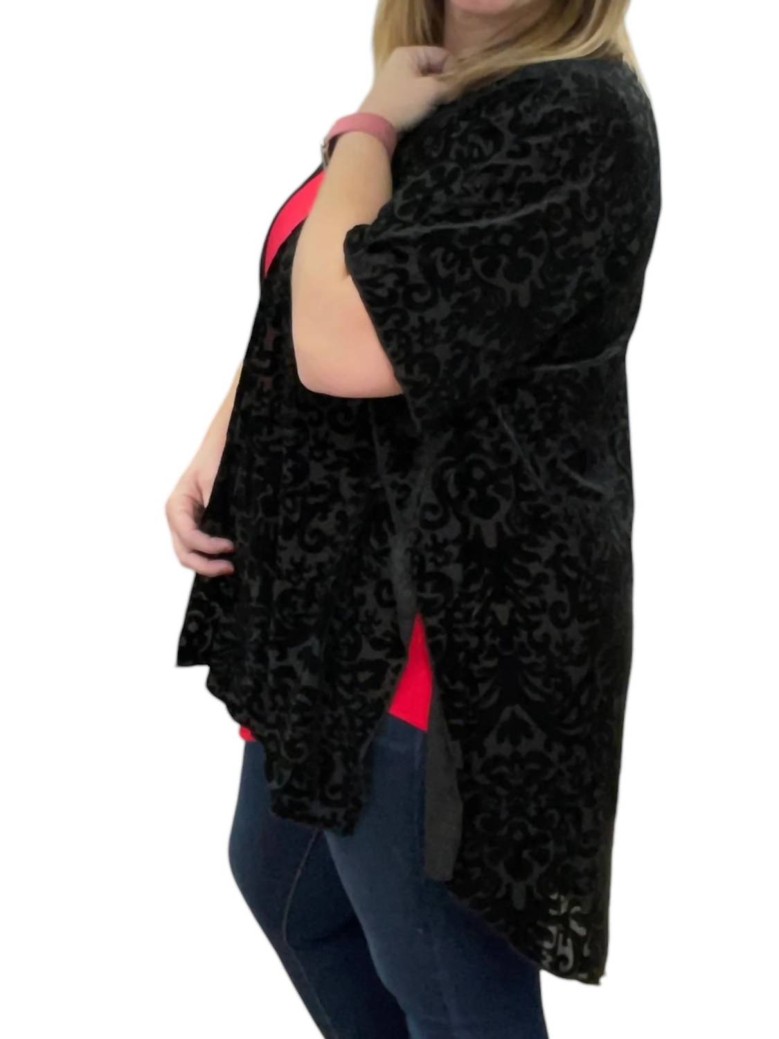 Honeyme - Printed Velvet Kimono