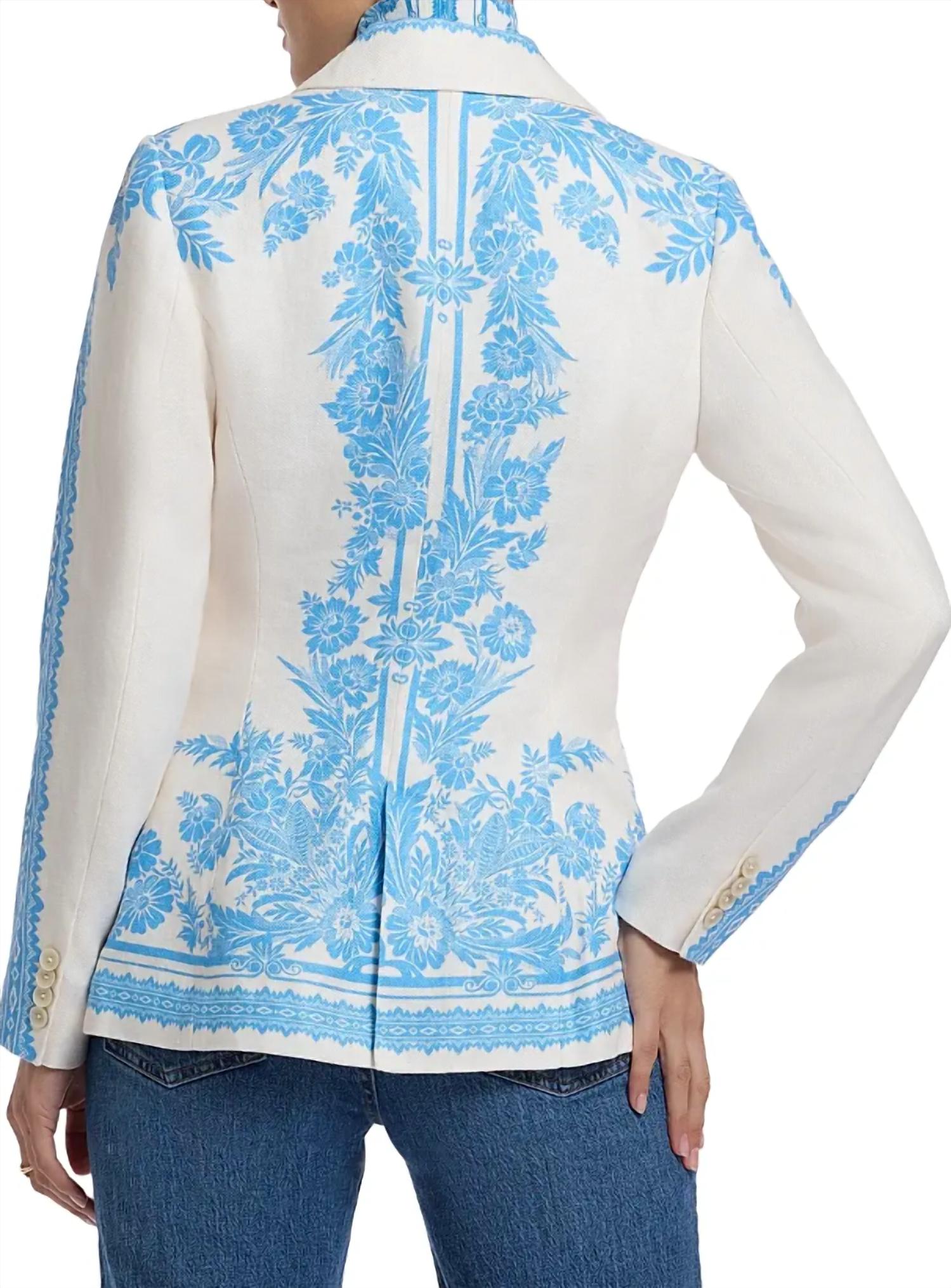 Robert Graham - Penelope Floral Linen One-Button Jacket