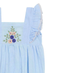 Poppet & Fox - Girl's Embroidered Frill Sleeve Bubble