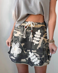 Pol - Petal Patrol Cotton Camo Skirt