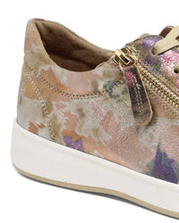 Ziera Women's Aitor-xf Sneaker in vanilla bloom leather - women's sneaker - detail view