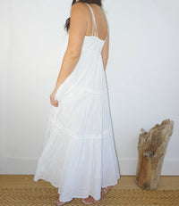 NIBI MTK Donna Tier Dress in white - women's dress - detail view