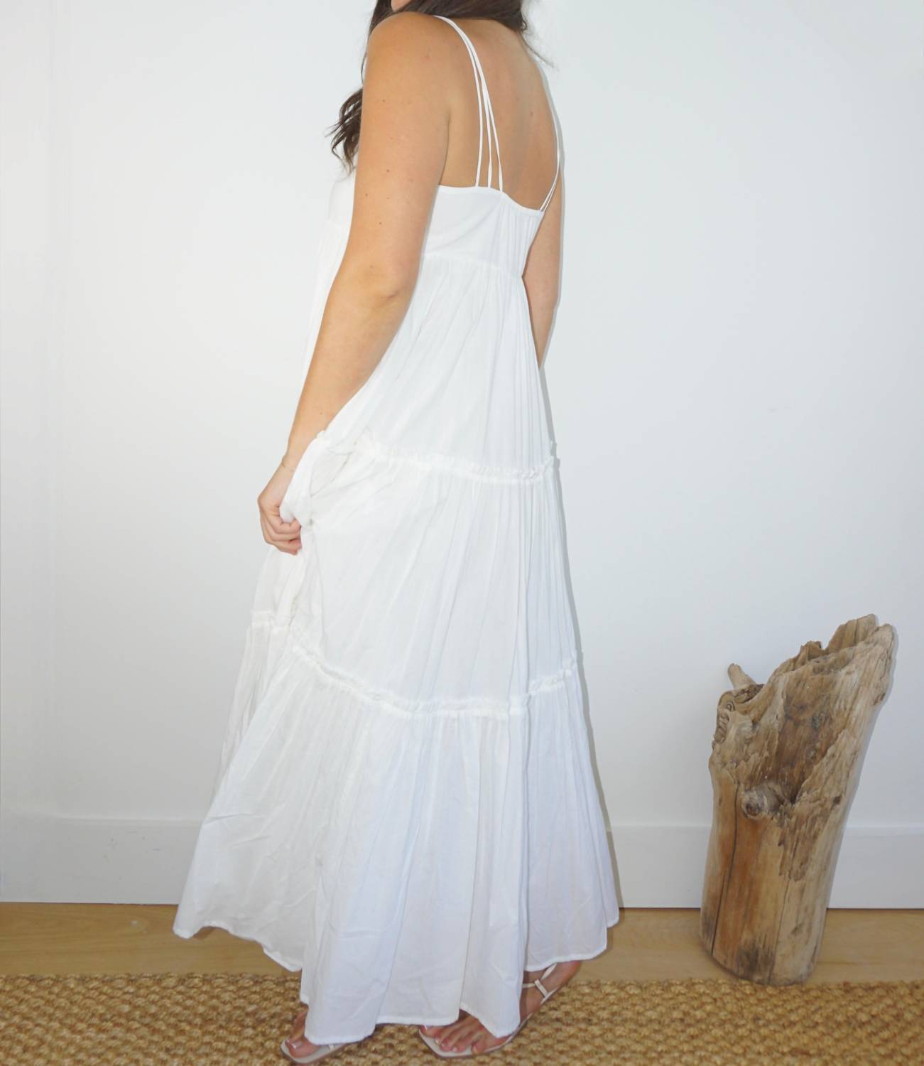 NIBI MTK Donna Tier Dress in white - women's dress - detail view
