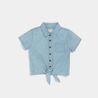 Miles The Label - Tie Front Short Sleeve Camp Shirt
