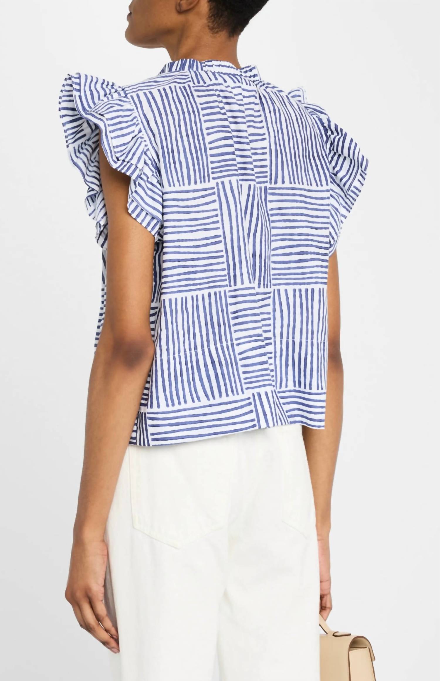 Finley - Remy Stripe Ruffle-sleeve Top