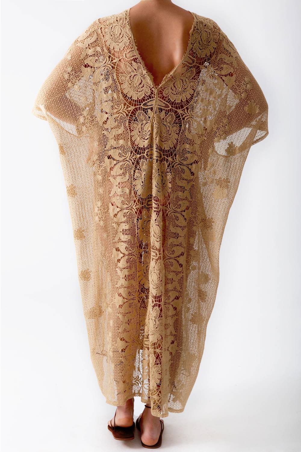 Miguelina - Rachel Granadilla Scallop Lace Caftan