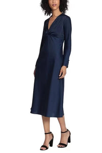 Maggy London - Long Sleeve Twisted Knot Midi Dress