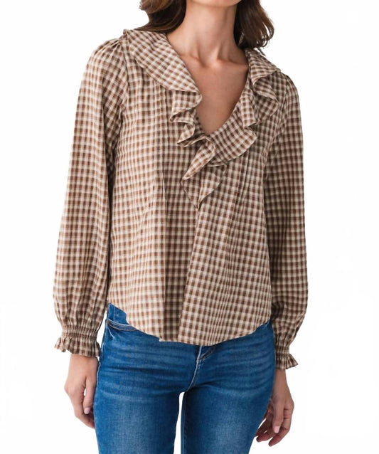By Together - Gingham Ruffled Blouse