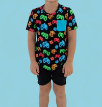 Dream Big Little Co. - Boy's Gamer Glow Dream Pocket Tshirt