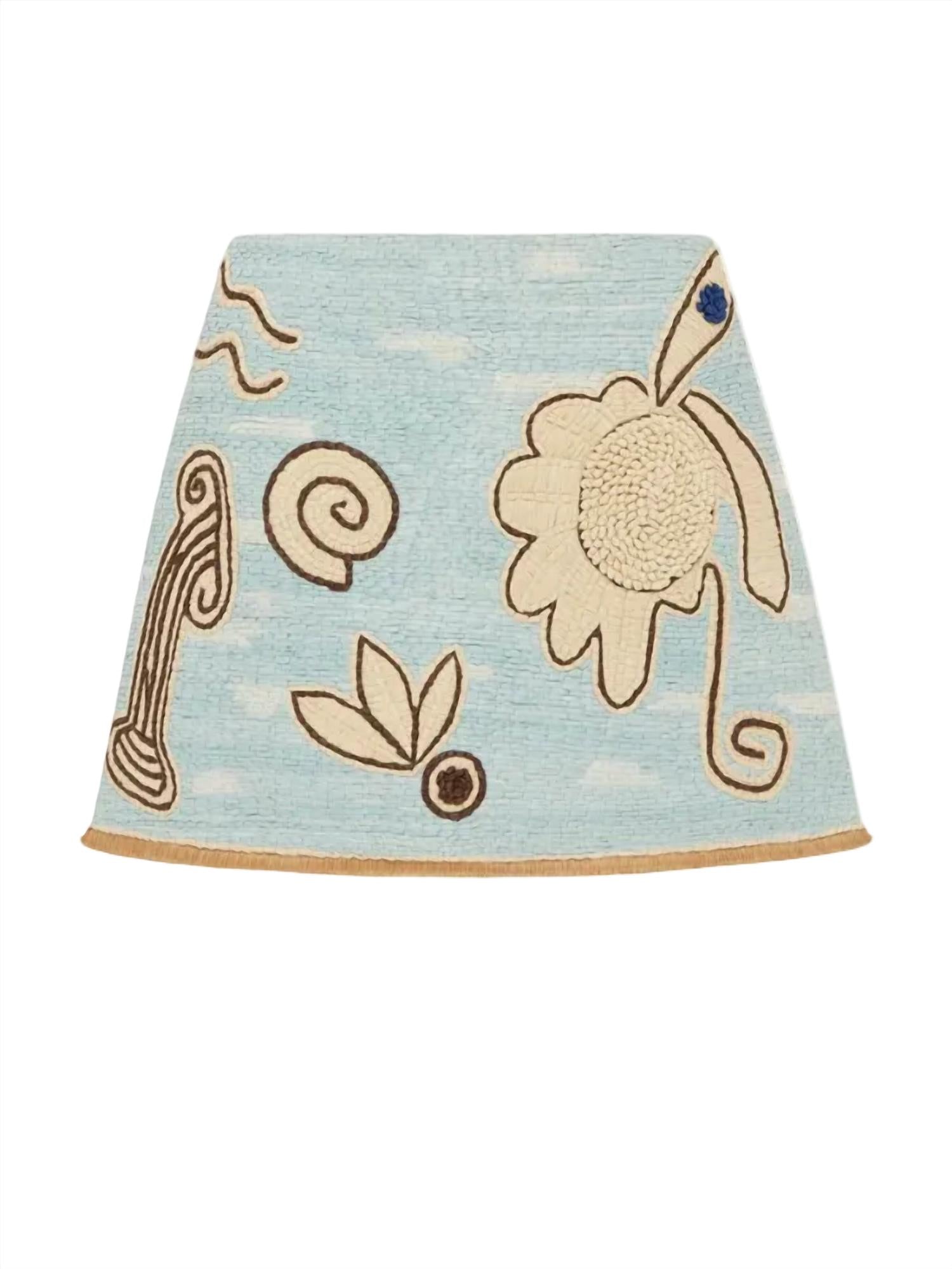 ALEMAIS Azar Raffia Skirt in blue - women's skirt - view 4