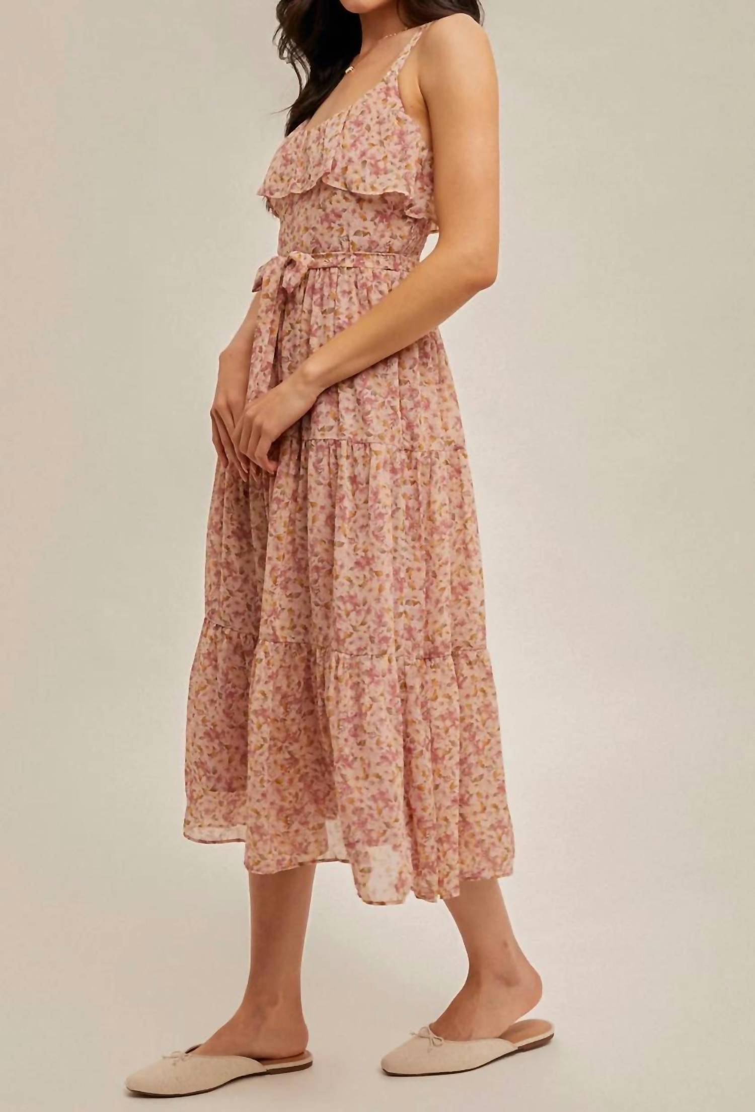 Hem & Thread - Floral Ruffle Midi Dress