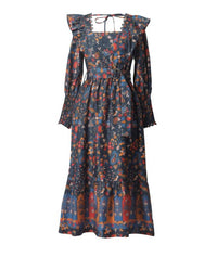EMILY LOVELOCK Women's Azra Print Dress in sepia - women's dress