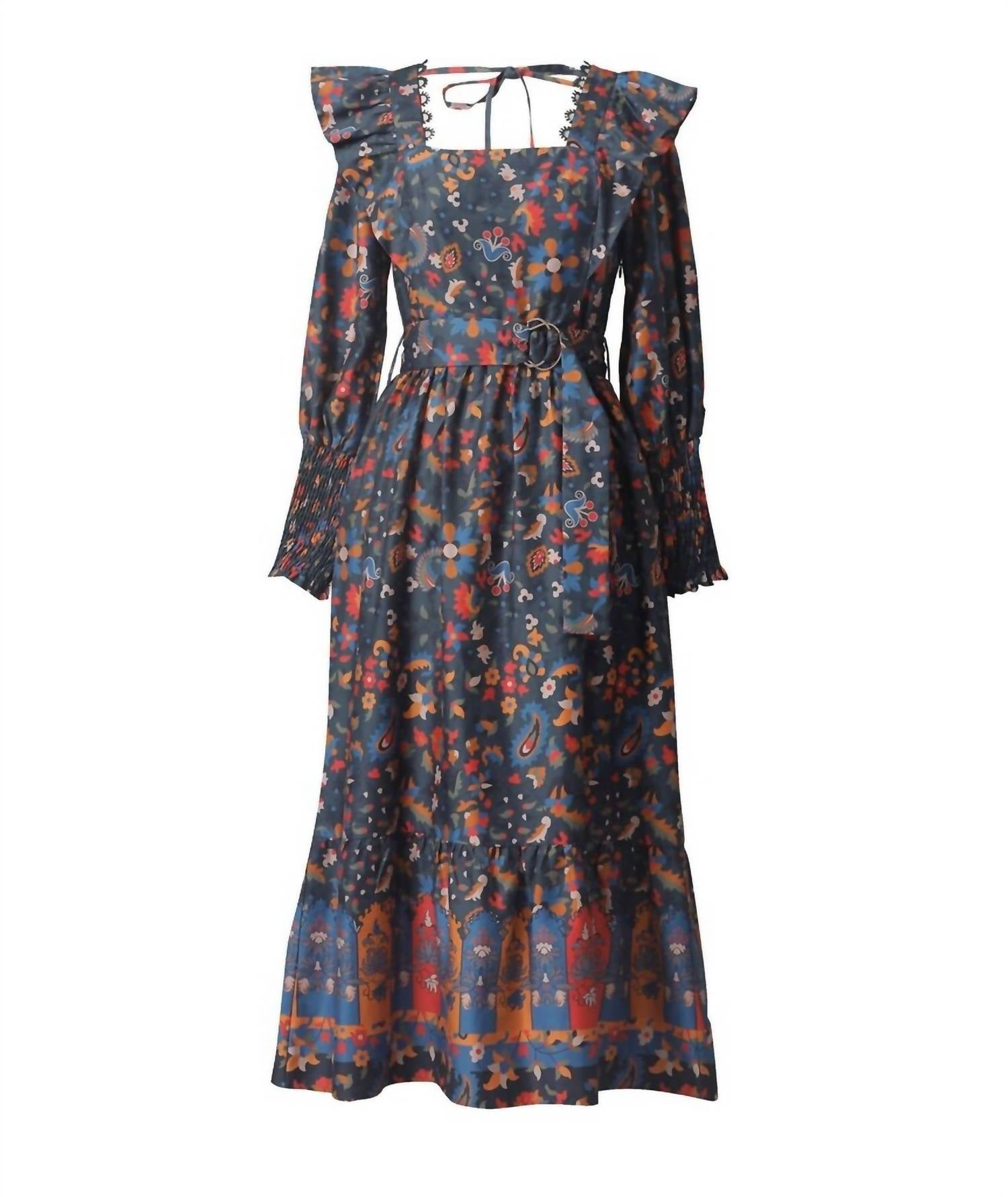 EMILY LOVELOCK Women's Azra Print Dress in sepia - women's dress