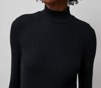 Atm - Modal Rib Long Sleeve Mock Neck Dress
