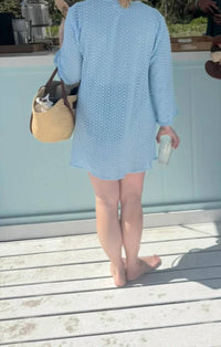 Sitano - Sorrento Aria Crochet Bell Sleeve Mini Dress