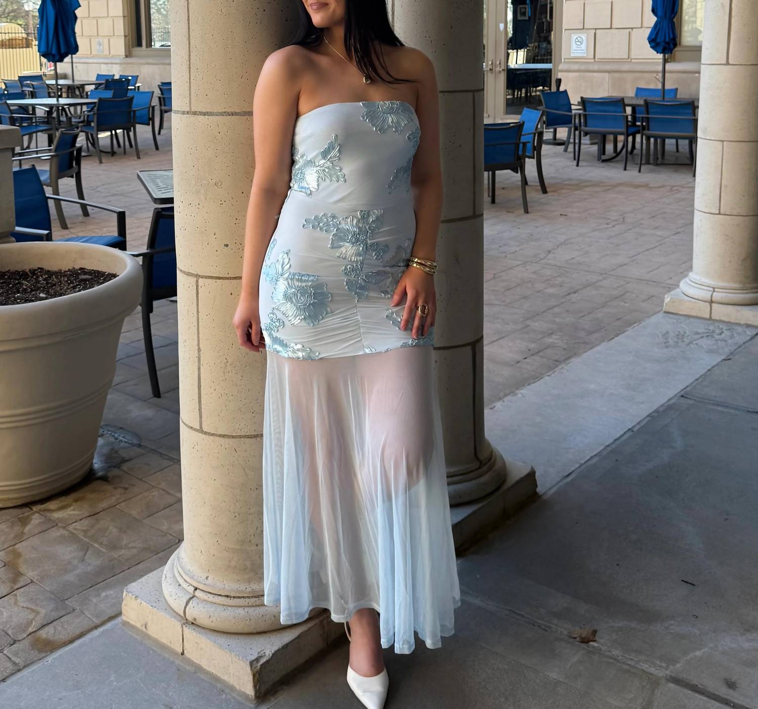 One And Only Collective - Floral Embellished Midi Dress