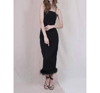 Fore - Feather Trim Strapless Dress