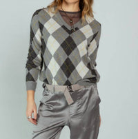 Brazeau Tricot - Argyle V-neck Sweater