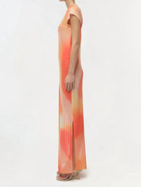 JONATHAN SIMKHAI FIA MIDI DRESS in golden hour sunset - women's dress - view 4