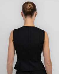 Francoise Anita Sleeveless Waistcoat in black - women's blouse - detail view