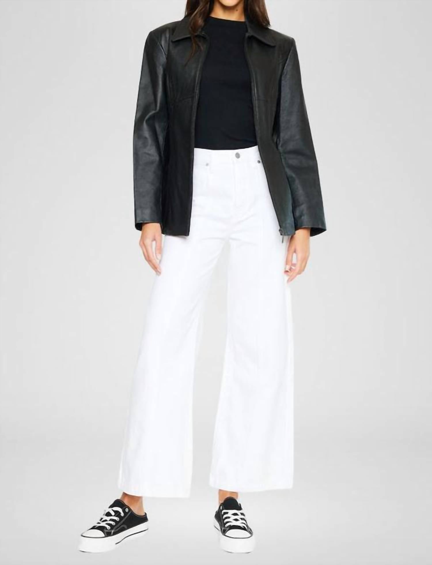 KanCan Mara Ultra High Rise 90's Wide Leg Jeans in white - women's pants - alternate view