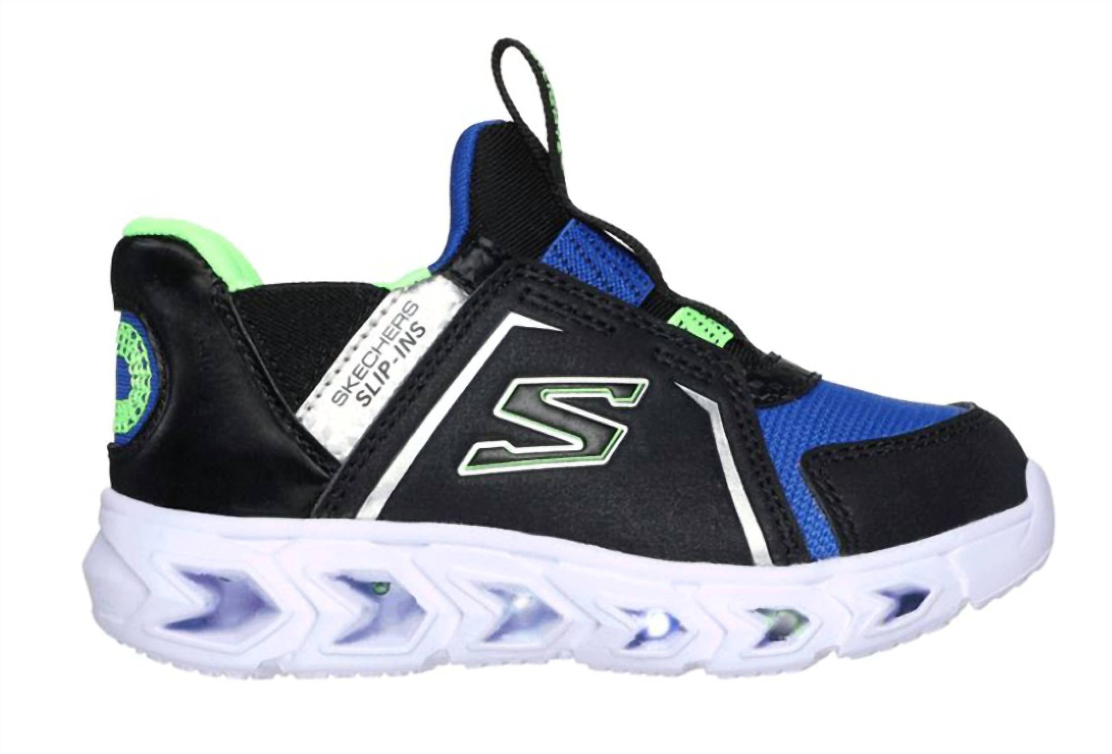 Skechers Kids Hypno-flash 2.0 Shoes in black blue lime - kids' sneaker