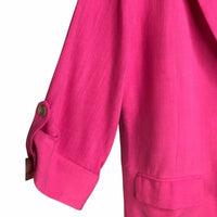 Allie Rose - Women's Linen 3/4 Roll-tab Sleeve Jacket