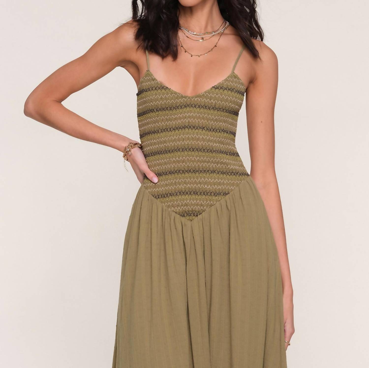 heartloom Mia Maxi Dress in olive - women's dress - view 4