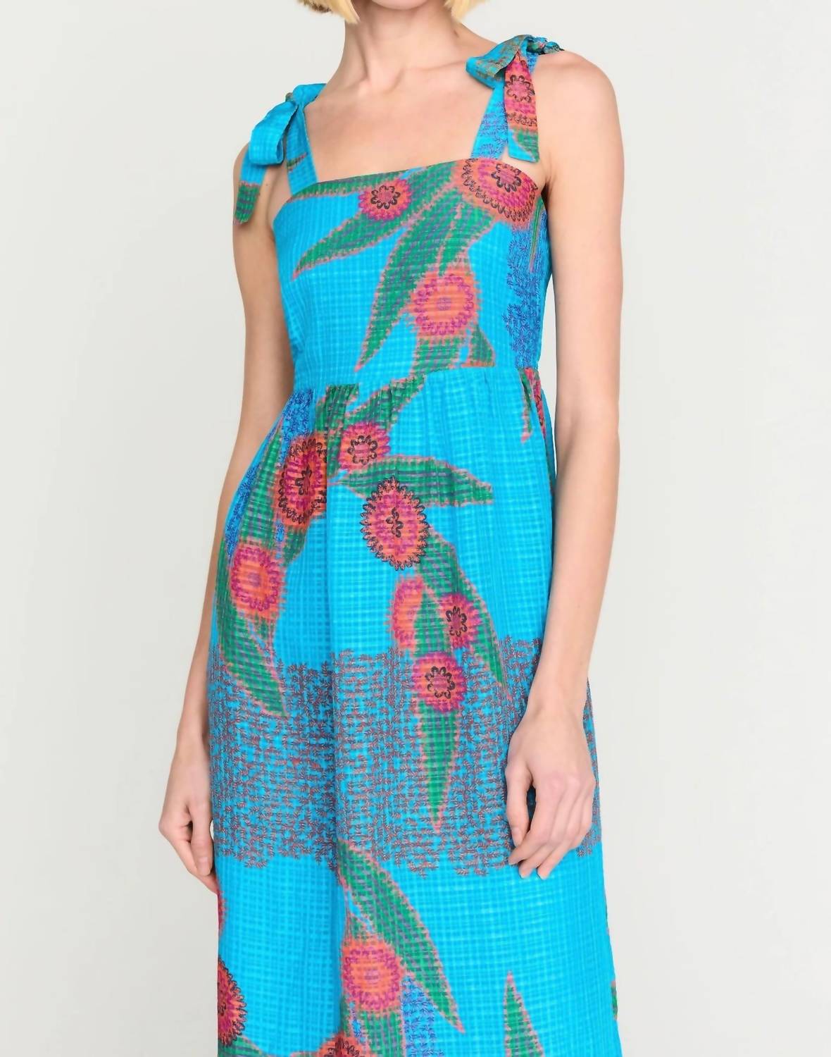 Marie Oliver Abby Dress in peacock - women's dress - detail view