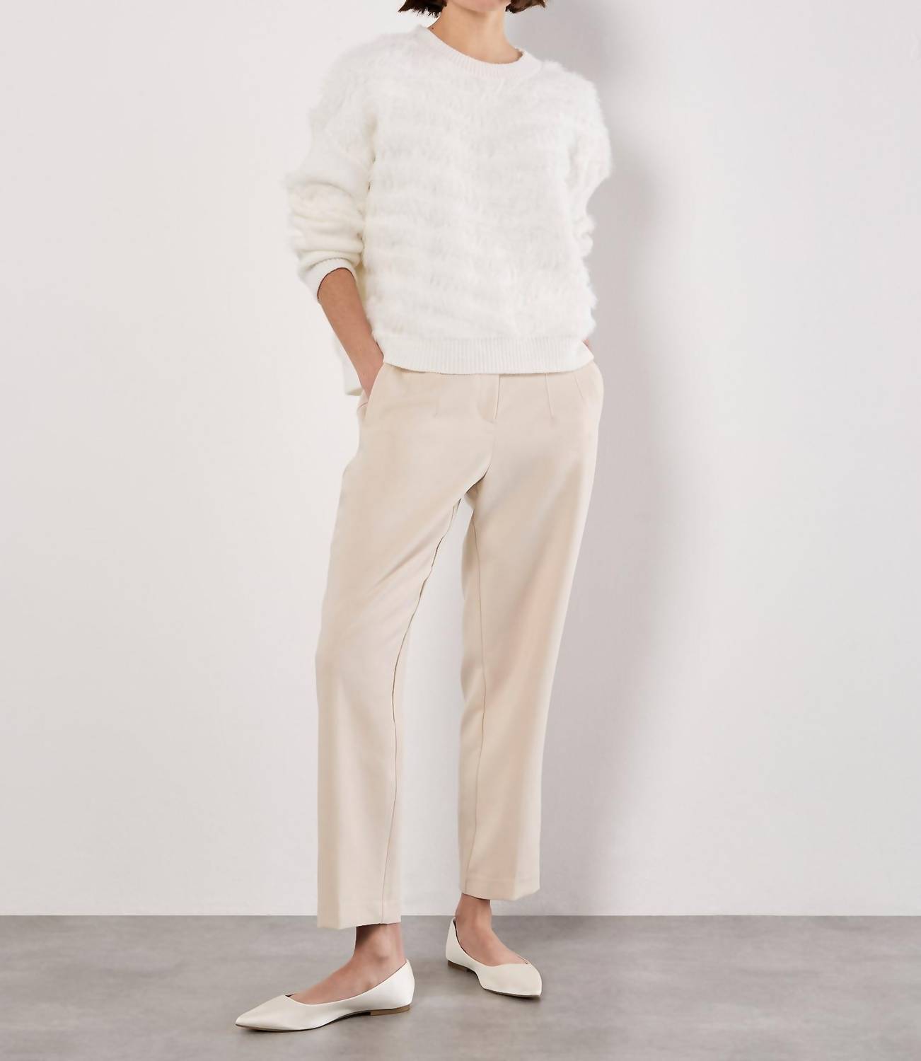 Apricot - Fluffy Stripe Jumper Sweater