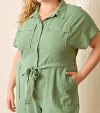 Polagram - Celina Button Front Jumpsuit - Plus