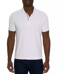 Robert Graham Elias Classic Fit Short Sleeve Polo Shirt in white - men's shirt