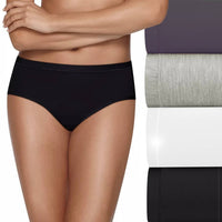 Hanes Womens Ultimate Cool Comfort 4-Pack Low Rise Briefs Panties Black/Blue/Multi-Color