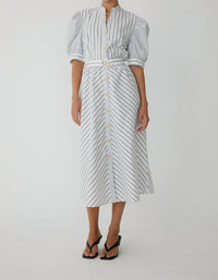 js71 Izel Dress in white black stripe - women's dress