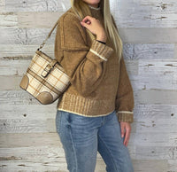 Jen & Co. - Women's Georgina Plaid Bucket Shoulder Bag