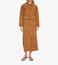 BY MALENE BIRGER Annie Suede Jacket in rusty sand - women's jacket