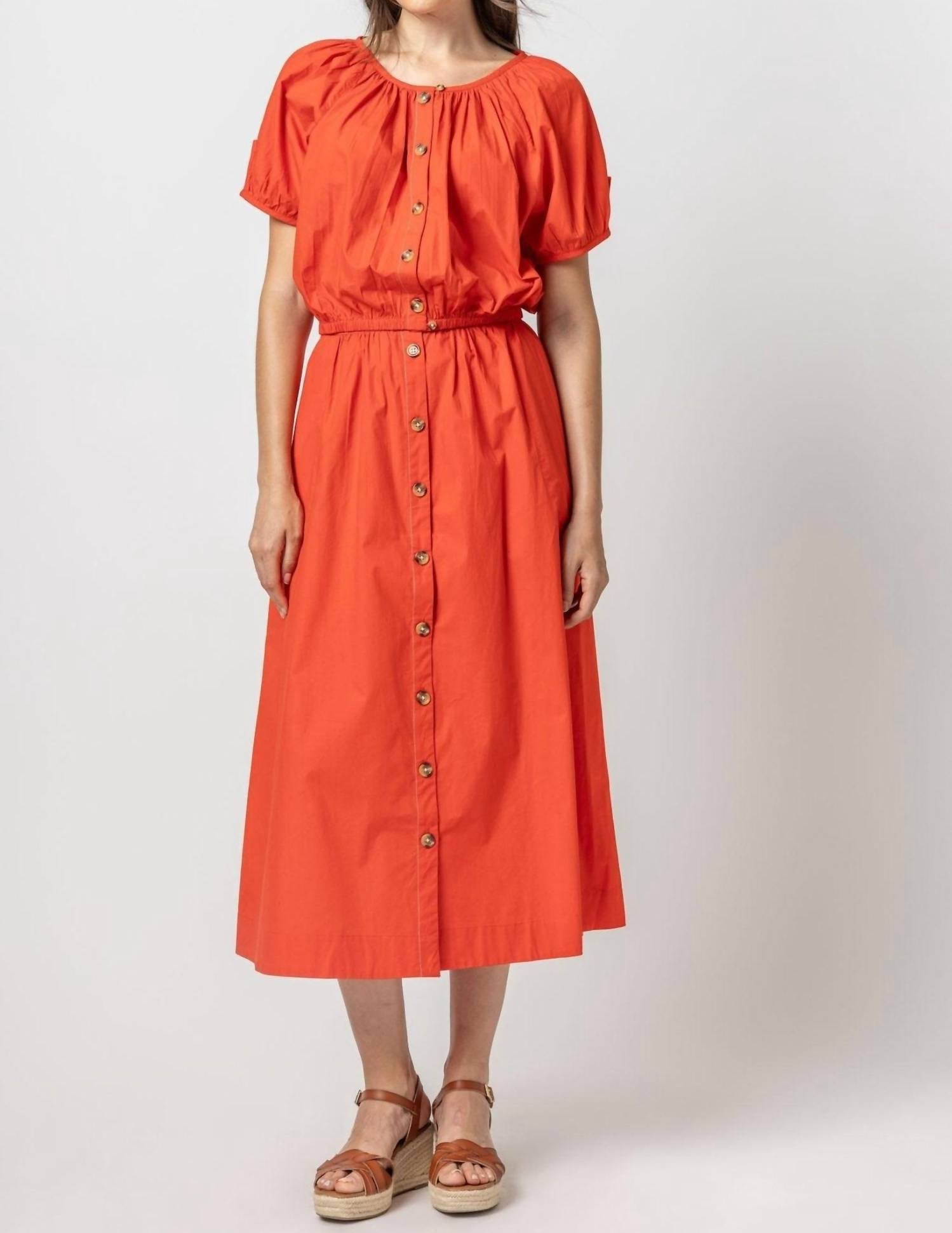 Lilla P - Elastic Hem Button Front Top