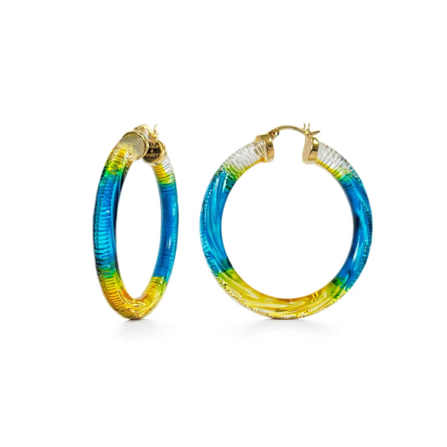 Gold & Honey - Women's Ombre Painted Instyle Lucite Hoop Earrings