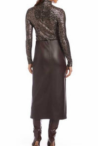 Fifteen Twenty - Kaia Fuax Leather Midi Skirt