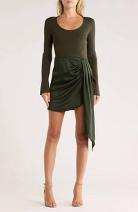 JONATHAN SIMKHAI SPRINGER DRESS in moss - women's dress