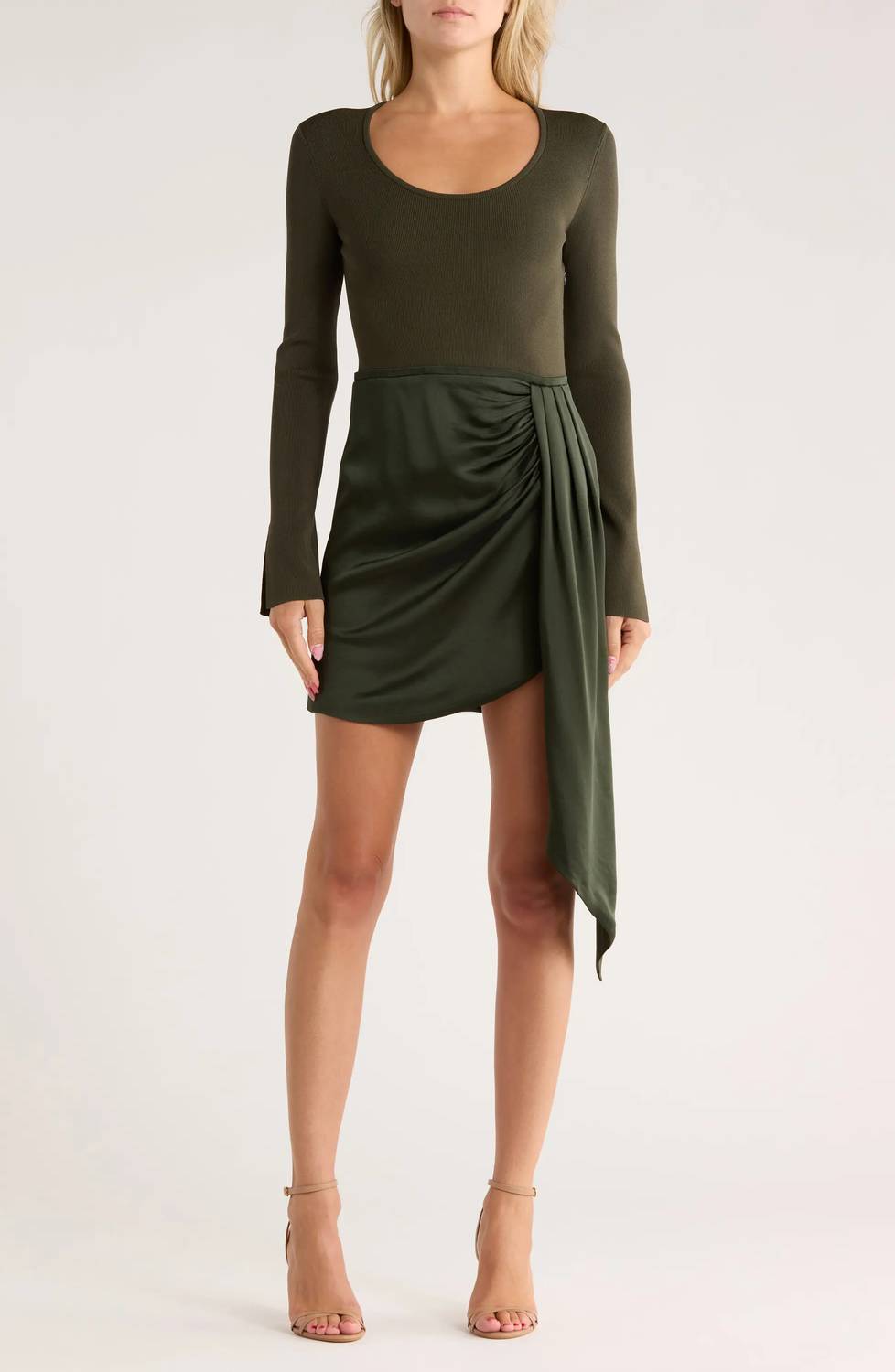 JONATHAN SIMKHAI SPRINGER DRESS in moss - women's dress